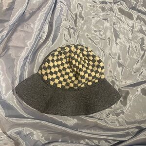 Grey and Cream Women's Knit Hat by Grandoe